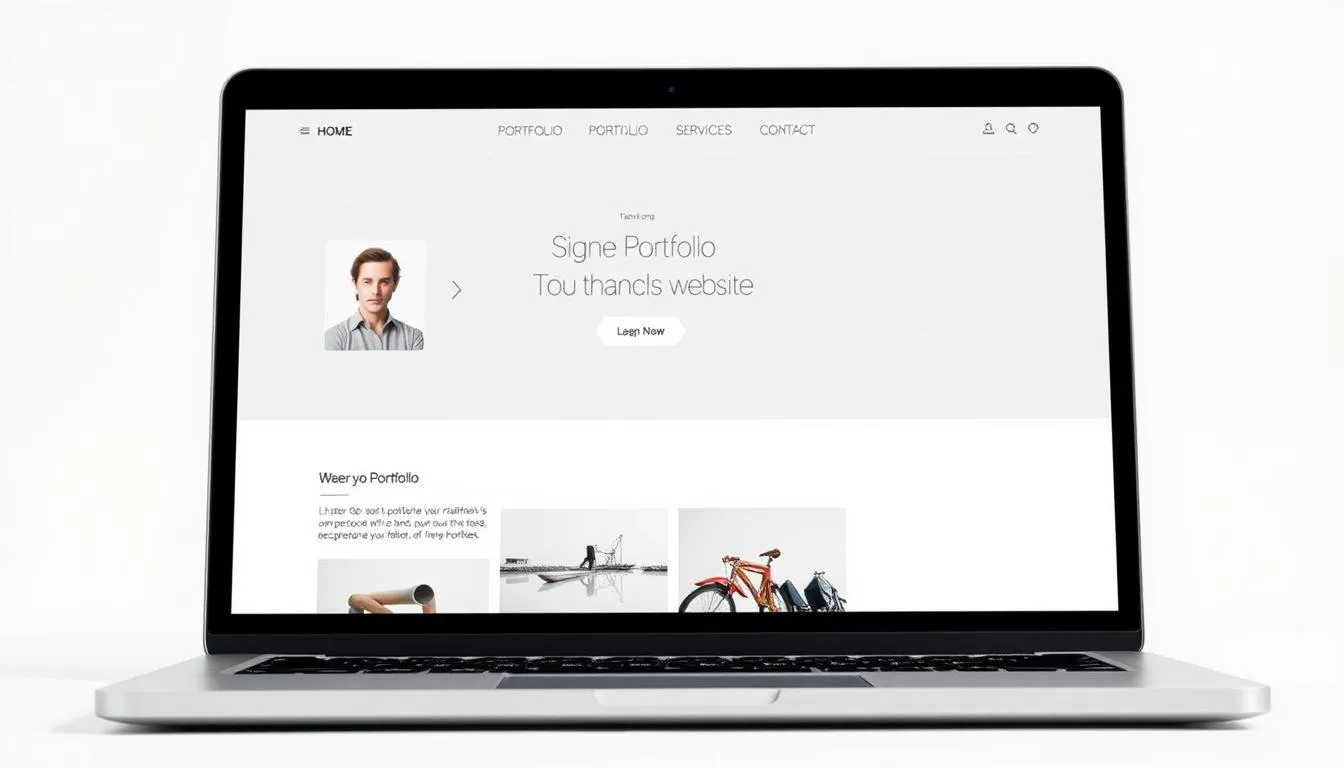 Simple portfolio website showing first freelance gig steps with placeholder projects and contact information